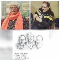 Dagelijks een digitale kaart aan hierboven: De blijvende drie-eenheid en de liefde van Mike Peters voor zijn tweelingbroer Mark en zijn moeder Anneke.